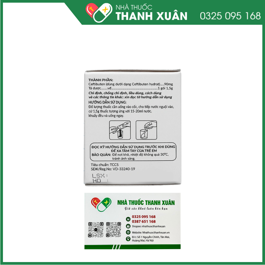 Bột pha hỗn dịch Armten 90 trị các trường hợp nhiễm khuẩn vừa và nhẹ